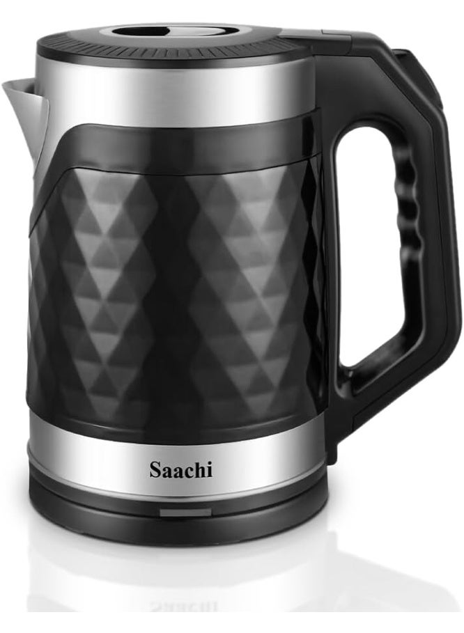 Sachi 1.8L Cordless Electric Kettle with Elegant Diamond Texture – Fast Boil, Auto & Manual Shut-Off, 360° Rotating Base, Concealed Heating Element & Overheat Protection - Image 1