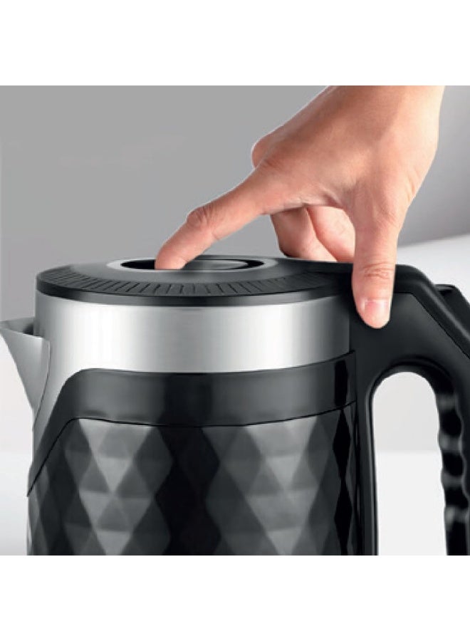 Sachi 1.8L Cordless Electric Kettle with Elegant Diamond Texture – Fast Boil, Auto & Manual Shut-Off, 360° Rotating Base, Concealed Heating Element & Overheat Protection - Image 2