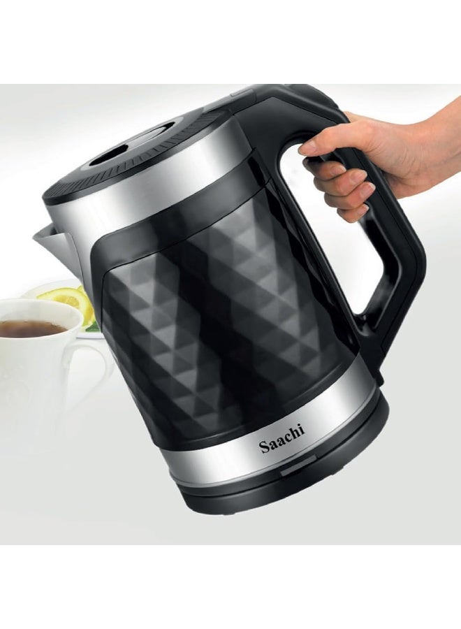Sachi 1.8L Cordless Electric Kettle with Elegant Diamond Texture – Fast Boil, Auto & Manual Shut-Off, 360° Rotating Base, Concealed Heating Element & Overheat Protection - Image 3
