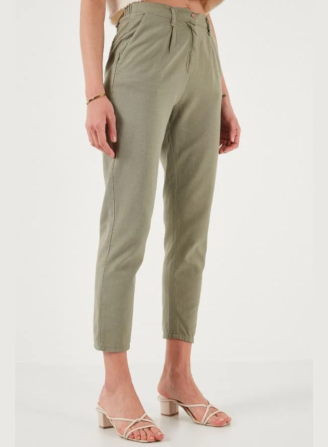 Lela  Lela Cotton Slim Fit Normal Waist Straight Leg Trousers Women's TROUSERS 668Y5121 for Women | Best Price UAE