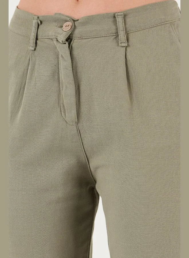 Lela  Lela Cotton Slim Fit Normal Waist Straight Leg Trousers Women's TROUSERS 668Y5121 for Women | Best Price UAE