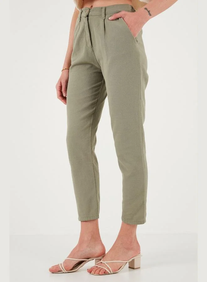 Lela  Lela Cotton Slim Fit Normal Waist Straight Leg Trousers Women's TROUSERS 668Y5121 for Women | Best Price UAE