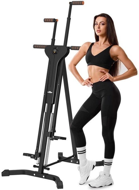 Relife Ab Vertical Climber 5 Stage Vertical Climbing Exerciser, Foldable Cardio Exercise Machine, Stepper