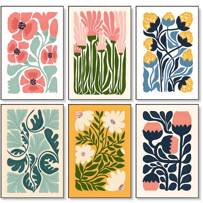 Okarina 6 Pack Paint by Numbers Kit for Adults Beginner, Flower Adult Paint by Number Kits on Canvas, Easy Flowers DIY Acrylic Oil Painting by Numbers Kits, Perfect for Home Decor 8x12 Inch - Image 1