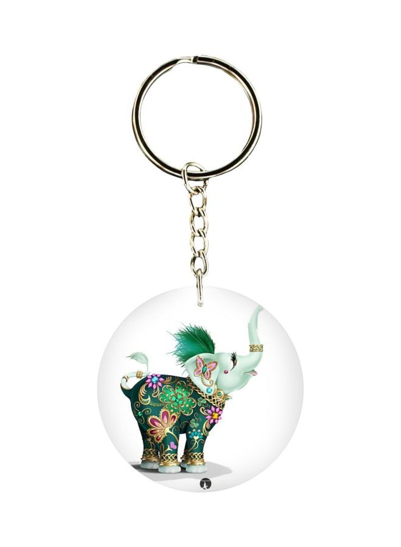 RKN Double Sided Elephant Printed Keychain
