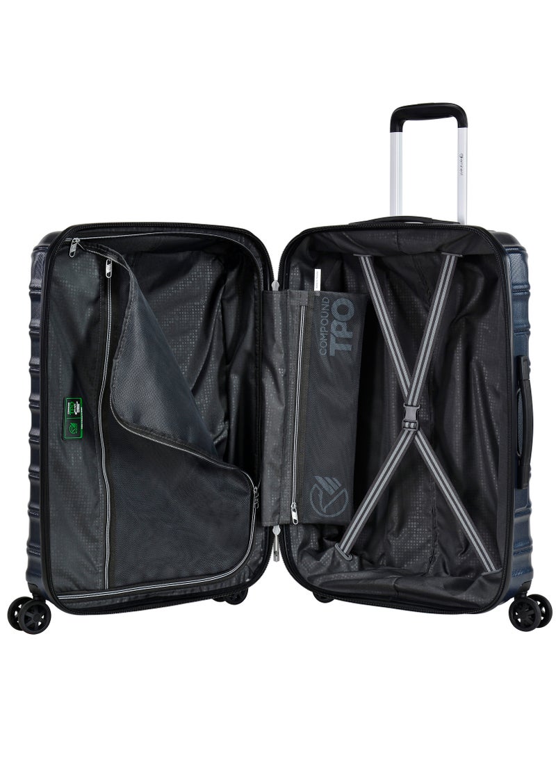 eminent - Hard Case Travel Bag Trolley Luggage Set of 3 TPO Lightweight Suitcase 4 Quiet Double Spinner Wheels with TSA Lock KK30 Dark Navy - Image 1