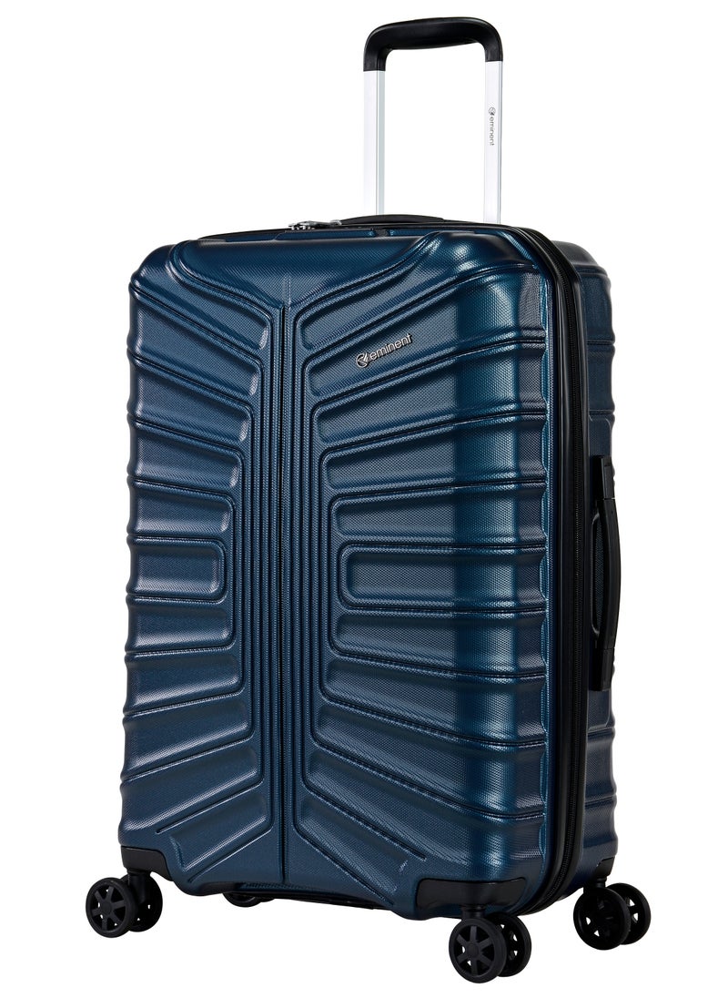 eminent - Hard Case Travel Bag Trolley Luggage Set of 3 TPO Lightweight Suitcase 4 Quiet Double Spinner Wheels with TSA Lock KK30 Dark Navy - Image 1