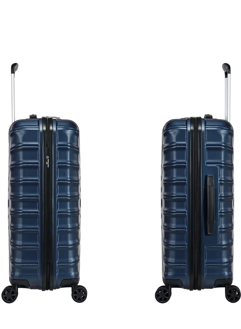eminent Hard Case Travel Bag Trolley Luggage Set of 3 TPO Lightweight Suitcase 4 Quiet Double Spinner Wheels with TSA Lock KK30 Dark Navy