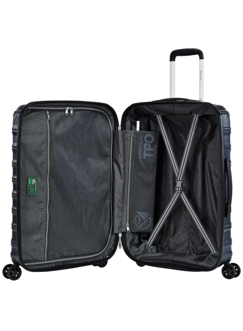 eminent Hard Case Travel Bag Trolley Luggage Set of 3 TPO Lightweight Suitcase 4 Quiet Double Spinner Wheels with TSA Lock KK30 Dark Navy
