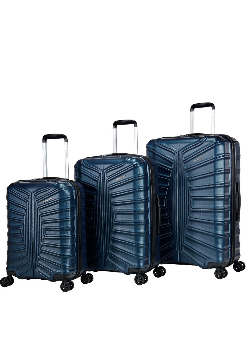 eminent - Hard Case Travel Bag Trolley Luggage Set of 3 TPO Lightweight Suitcase 4 Quiet Double Spinner Wheels with TSA Lock KK30 Dark Navy - Image 1