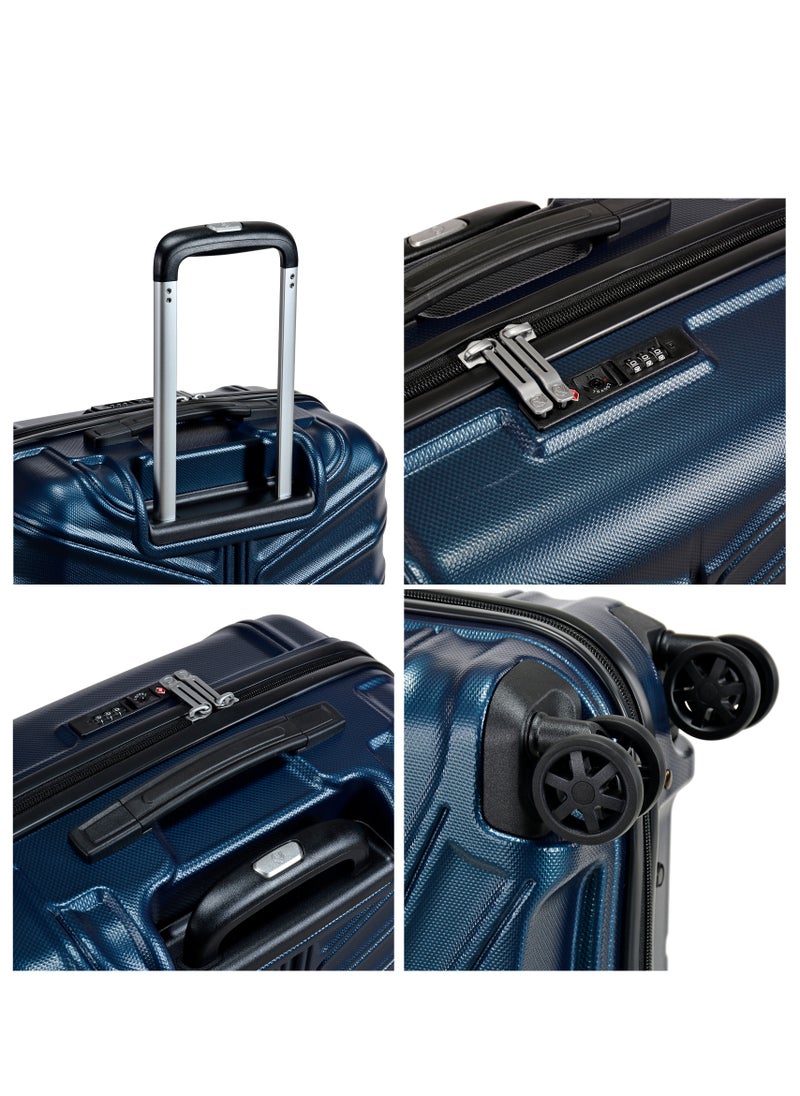 eminent - Hard Case Travel Bag Trolley Luggage Set of 3 TPO Lightweight Suitcase 4 Quiet Double Spinner Wheels with TSA Lock KK30 Dark Navy - Image 1