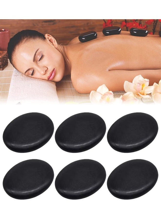Generic 6 Pcs Hot Massage Stones Smooth Natural Basalt SPA Hot Rocks Suitable for Relieving Muscle Tension Relaxing Body and Healing Mind - Image 1