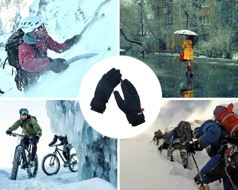 HIVER Womens Waterproof Gloves with Touchscreen Winter Gloves for Cold Weather Snow Minus Degrees for Trekking, Travelling (Medium, Blue) - Image 3