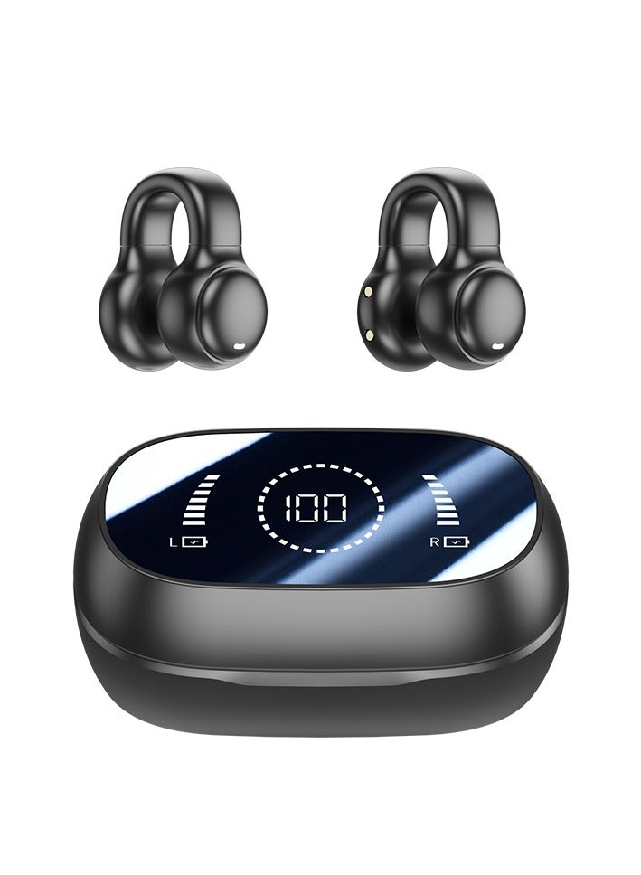 Open Ear HeaWireless Earphones, Bluetooth Earbuds, Futuristic Aesthetic Design, Feather-Like Wearing, Open-Ear Listening, Long Battery Life, iOS And Android Black - Image 1