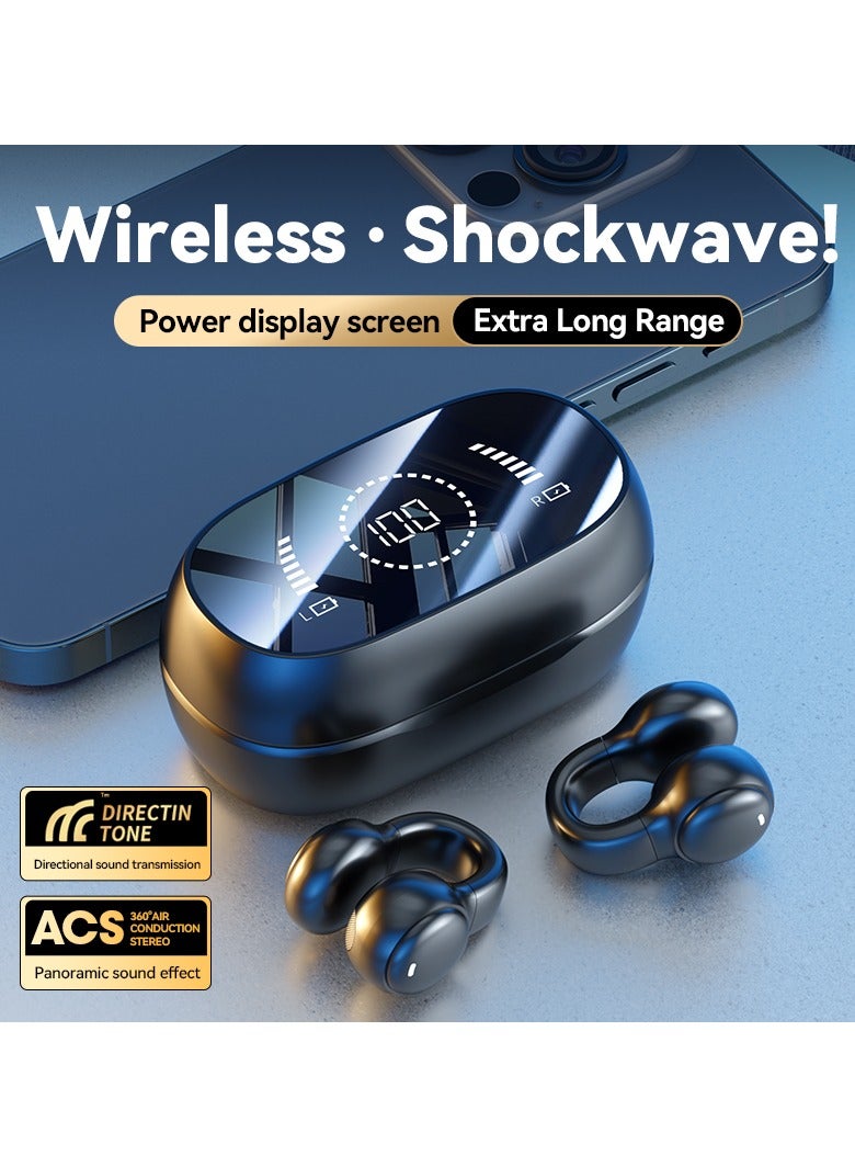 Open Ear HeaWireless Earphones, Bluetooth Earbuds, Futuristic Aesthetic Design, Feather-Like Wearing, Open-Ear Listening, Long Battery Life, iOS And Android Black - Image 4