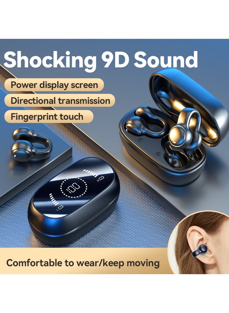 Open Ear HeaWireless Earphones, Bluetooth Earbuds, Futuristic Aesthetic Design, Feather-Like Wearing, Open-Ear Listening, Long Battery Life, iOS And Android Black - Image 5