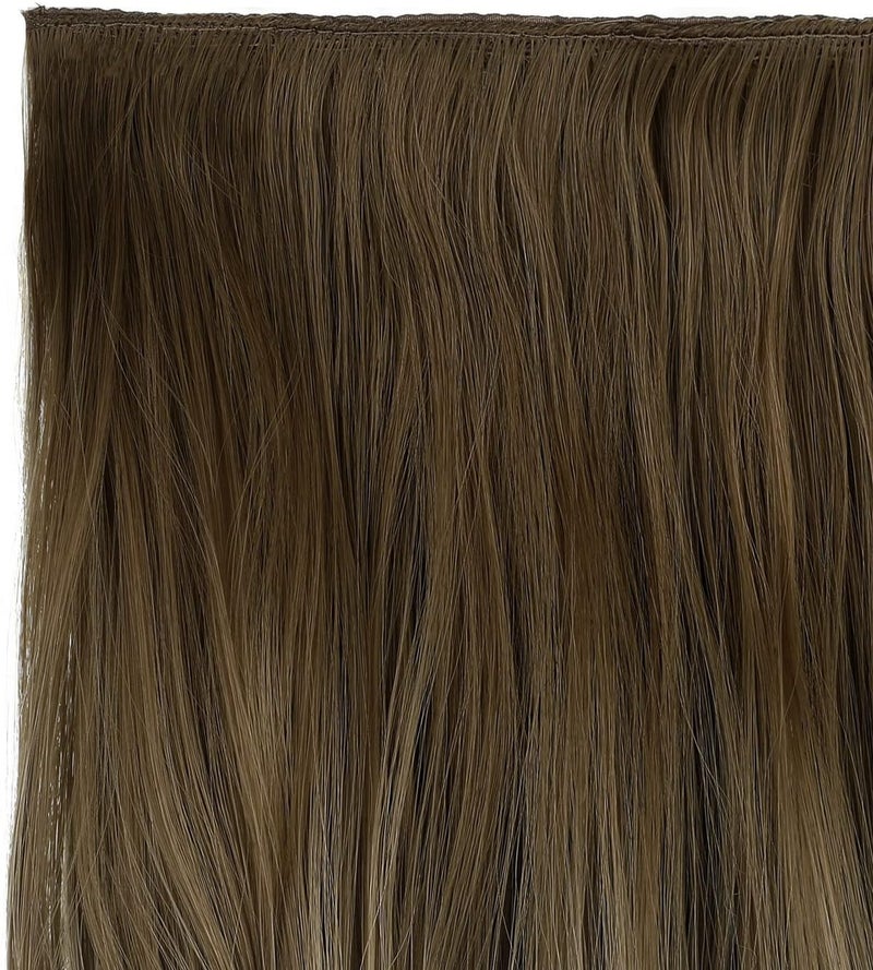 REECHO 20" 1-pack 3/4 Ombre Full Head Curly Wave Clips in on Synthetic Hair Extensions Hair pieces for Women 5 Clips 4.5 Oz Per Piece - Ombre Light Brown to Dirty Blonde - Image 3