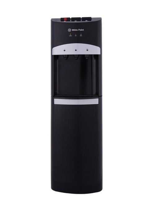 White Point Top Loading Water Cooler with Bottom Cabinet, 3 Taps, Black