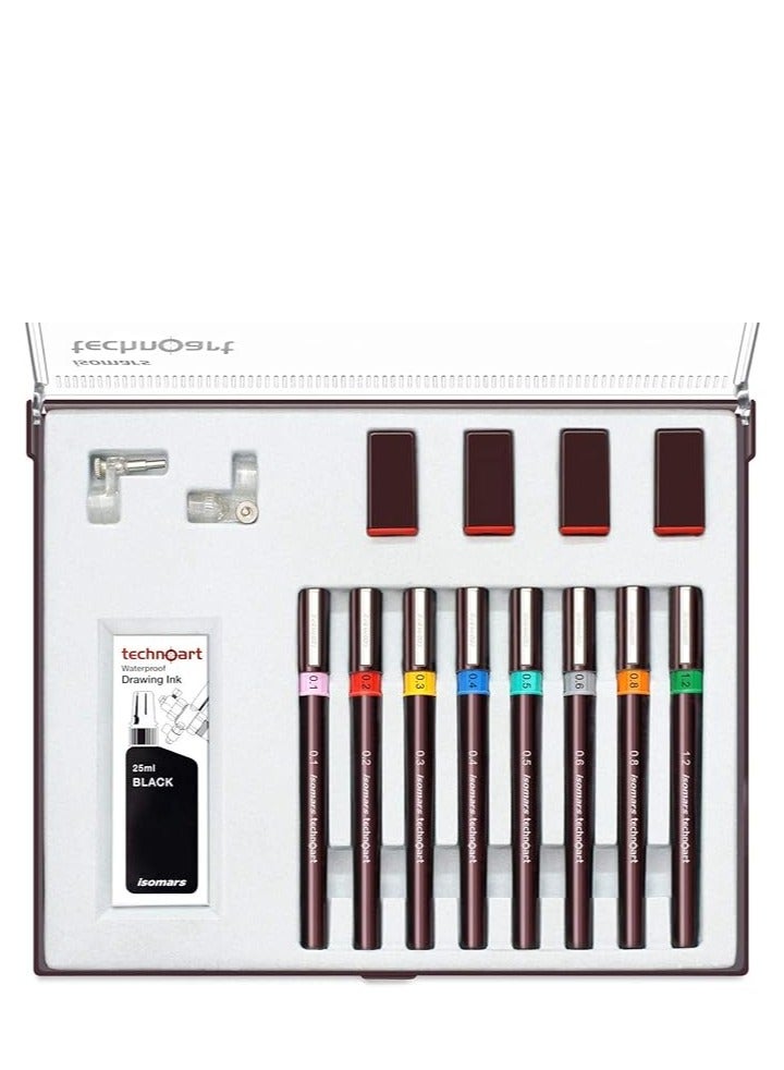 Isomars Technoart Technical Drawing Pen SET OF 8 - Image 1