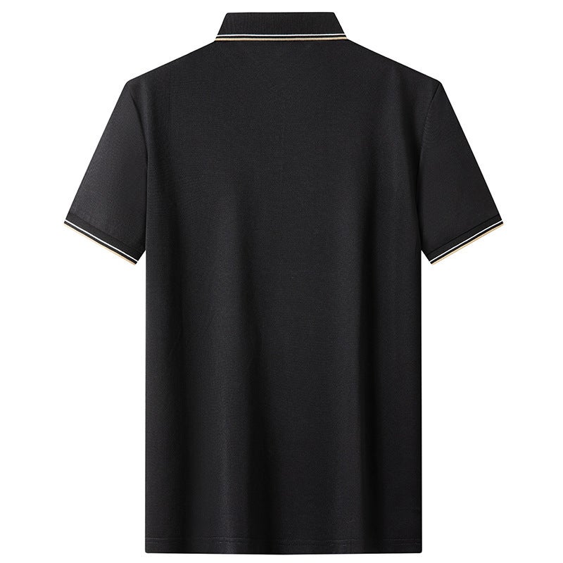 2023 Summer New Men's Solid Color Half-sleeved T-shirt Extra Large Size Lapel Short-sleeved T-shirt Men's Fatty Short-sleeved T-shirt - Image 3