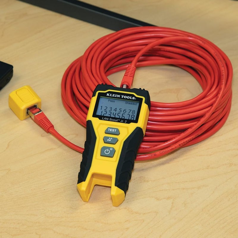 Klein Tools VDV526-200 Cable Tester, LAN Scout Jr. 2 Ethernet Cable Tester for CAT 5e, CAT 6/6A Cables with RJ45 Connections, Black,Yellow, One Size - Image 2