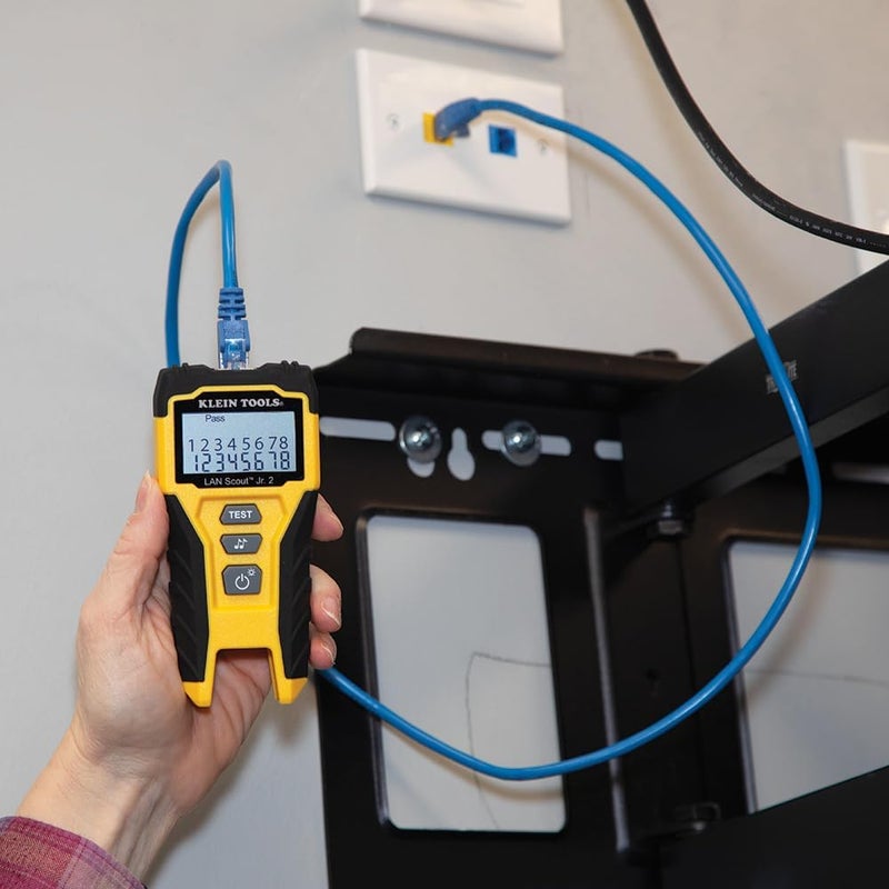 Klein Tools VDV526-200 Cable Tester, LAN Scout Jr. 2 Ethernet Cable Tester for CAT 5e, CAT 6/6A Cables with RJ45 Connections, Black,Yellow, One Size - Image 4