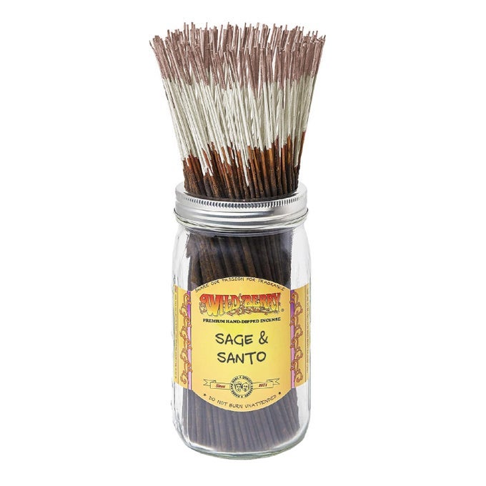 INCENSE STICKS SAGE SANTO GREEN WOODY FRAGRANCE WITH SAGE AND CEDARWOOD HAND DIPPED IN THE USA 100 COUNT