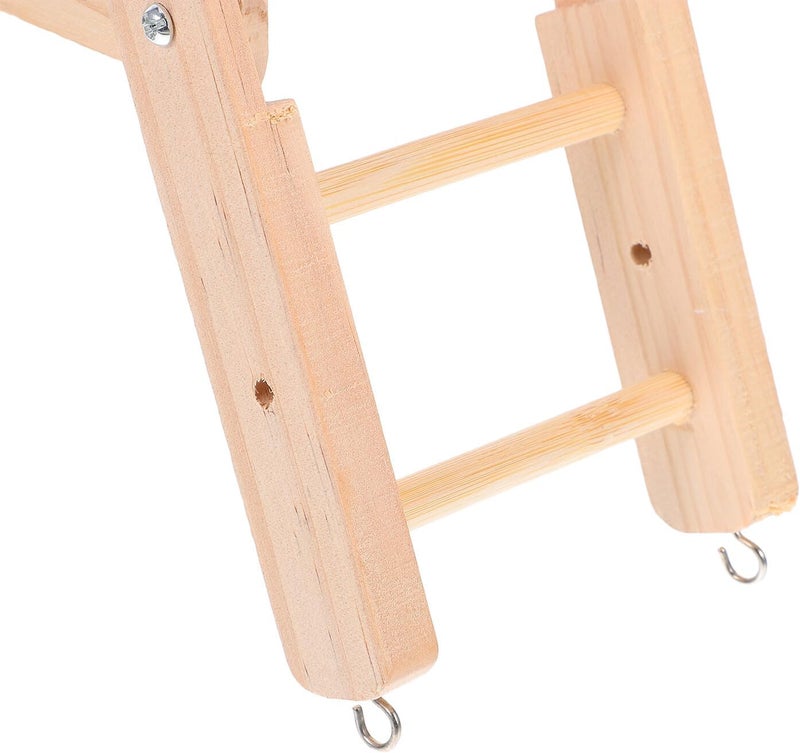 Foldable Parrot Ladder Wooden Climbing Staircase with Claw and Beak Grinding Function Large Bird Cage Accessory for Macaws and Small Pets’ Exercise and Entertainment - Image 3