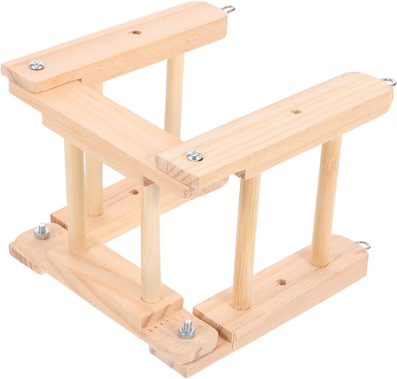 Foldable Parrot Ladder Wooden Climbing Staircase with Claw and Beak Grinding Function Large Bird Cage Accessory for Macaws and Small Pets’ Exercise and Entertainment - Image 1