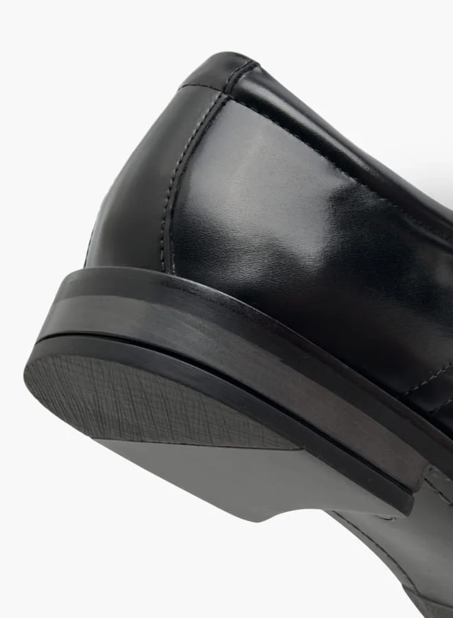دوتشيني Mens Solid Lace-Up Derby Shoes