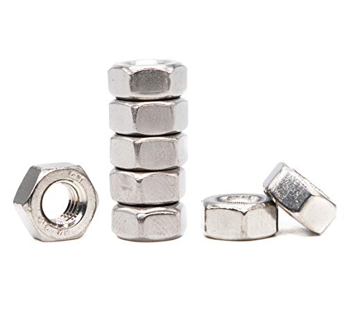 binifiMux M6 Stainless Steel Hex Nuts, Silver, Pack of 50 - Image 1
