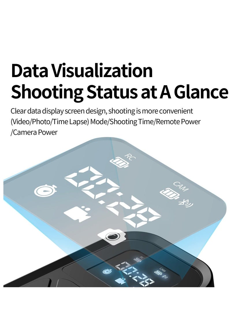 جهاز تحكم عن بعد لاسلكي ذكي لكاميرا GoPro Max Mini Hero 12 Hero 11 Hero 10 Hero 9 Hero 8، مع مؤشر LCD ومنفذ شاحن مغناطيسي وحزام يد لكاميرا Go Pro 11 12 10 9 8، ملحقات الكاميرا (أسود) - Image 2
