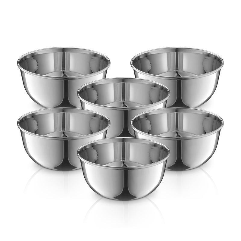 JENSONS Premium Stainless Steel 11cm Curry Bowl 400ml | Dal Bowl | Wati Set of 6 | Serving Dessert Vegetable Soup Wati Vati Bowls Katori Set - Image 1
