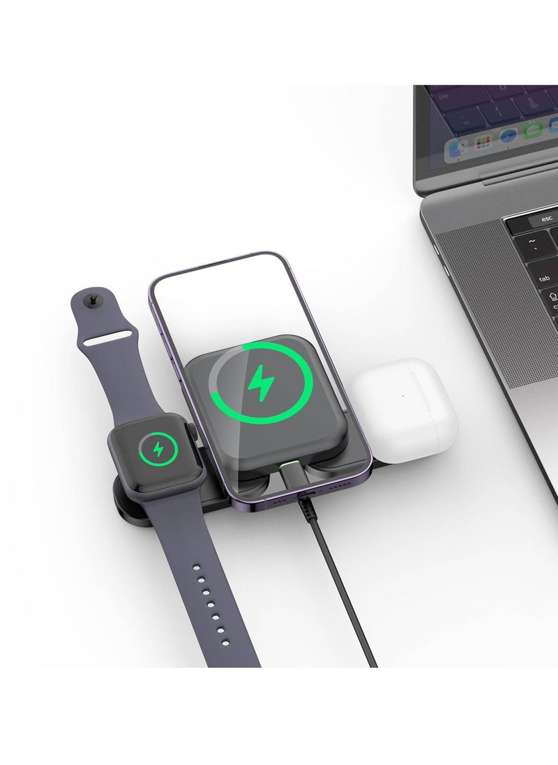 budi Wireless Charger For Apple iPhone 15 14 13 12 Pods And Watch Magnetic Foldable 15W  - Image 5