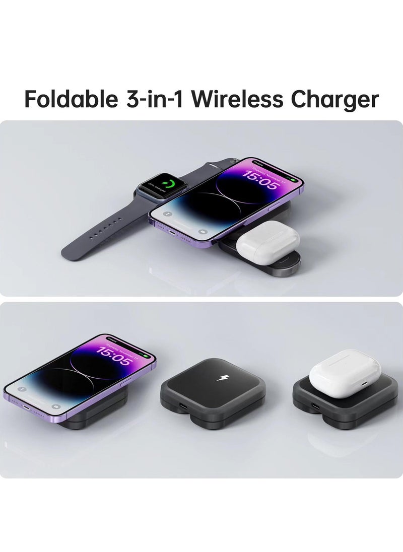 budi Wireless Charger For Apple iPhone 15 14 13 12 Pods And Watch Magnetic Foldable 15W  - Image 2