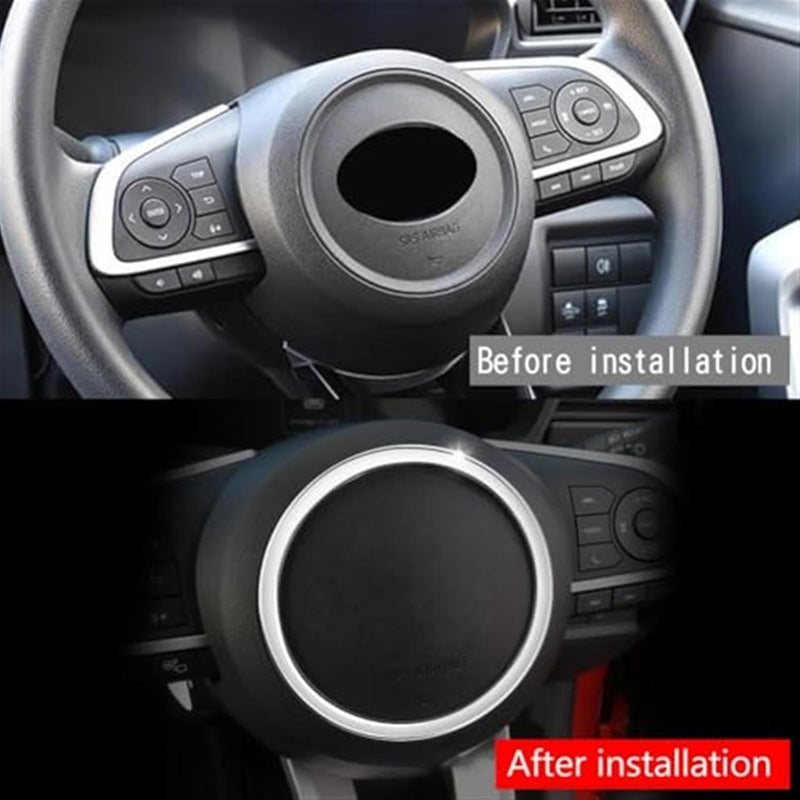 Wivplex تريم عجلة القيادة الفضية Wivplex لسيارة تويوتا رايز 2021-2022 - Image 4