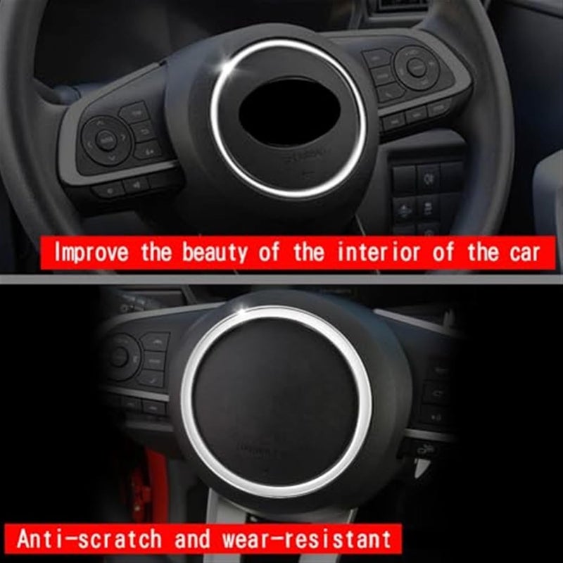 Wivplex تريم عجلة القيادة الفضية Wivplex لسيارة تويوتا رايز 2021-2022 - Image 2