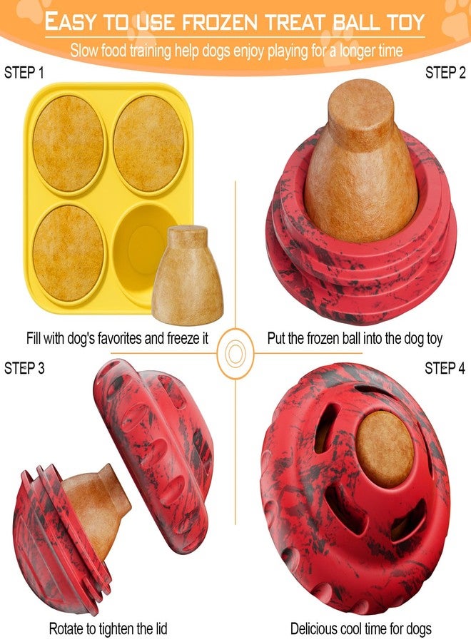 luckdoor Dog Toys to Keep Them Busy,Frozen Treat Dog Enrichment Toys,Slow Food Training to Relieve Boredom and Stimulating,Dog Puzzle Treat Food Dispensing Ball Toy for Small Medium Large Dogs - Image 2