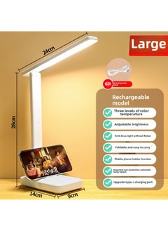 Usb Rechargeable Touch Control Led Desk Lamp Eye Protection For Reading Studying In Bedroom Specialized Reading Lamp-Color:Large Charging Model [three-color Temperature Upgrade Type-c Charging Port] Line