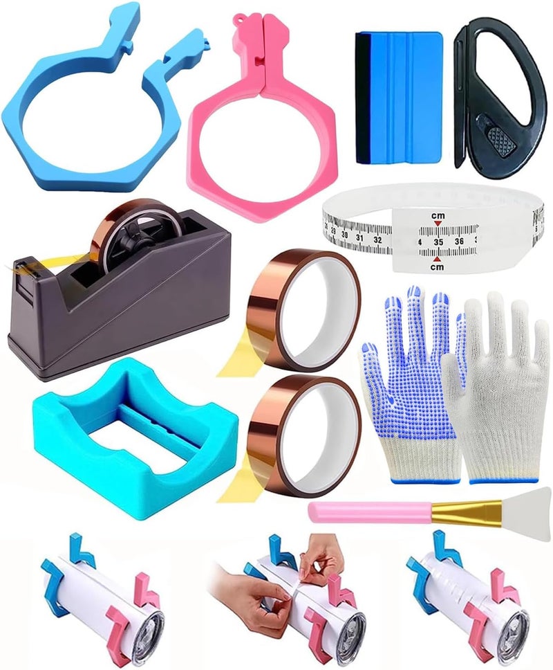Majreey Sublimation Tumblers Pinch Kits,Pinch Perfect Tumbler Clamp for 20 Oz Sublimation Blanks Tumblers Pinch Perfect Clamp Grip Tool for Sublimation Paper and Glass Supplies (Blue, Pink) - Image 1