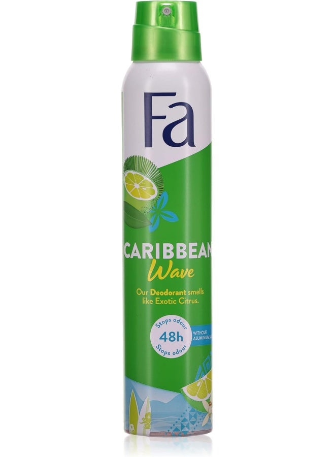 Fa Deospray Caribbean Wave - Lemon, 200Ml - Image 1