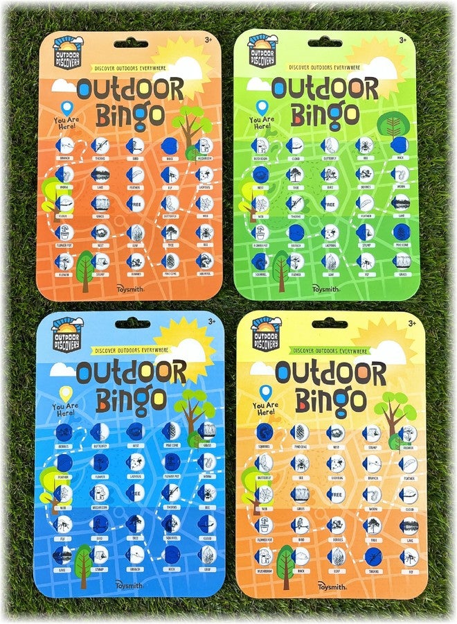 Matty's Toy Stop Toysmith Reusable Outdoor Bingo Cards (Yellow, Blue, Green & Orange) with Bonus Storage Bag - 4 Pack - Image 2