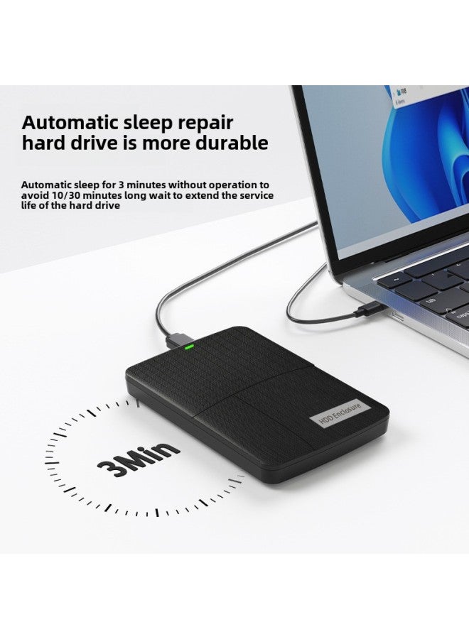 2.5 Inch Mobile Hard Disk Box USB3.0 External Computer SsdSATA Serial Port Solid State Mechanical External-Color:Fabric Pattern Usb3.0 Double Drive (applicable To Dual Drives) - Image 4