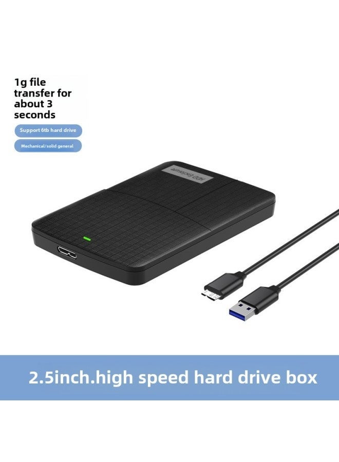 2.5 Inch Mobile Hard Disk Box USB3.0 External Computer SsdSATA Serial Port Solid State Mechanical External-Color:Fabric Pattern Usb3.0 Double Drive (applicable To Dual Drives) - Image 1