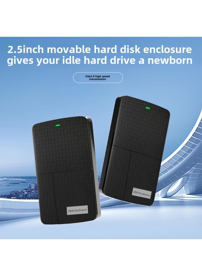 2.5 Inch Mobile Hard Disk Box USB3.0 External Computer SsdSATA Serial Port Solid State Mechanical External-Color:Fabric Pattern Usb3.0 Double Drive (applicable To Dual Drives) - Image 2