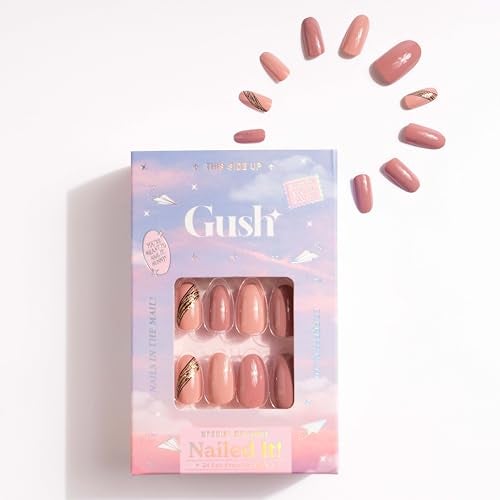 Gush Beauty Press On Nails | Reusable Nail Extensions | Artificial Fake Nails Set | For women (Peony Pinks - Short Round) - Image 5