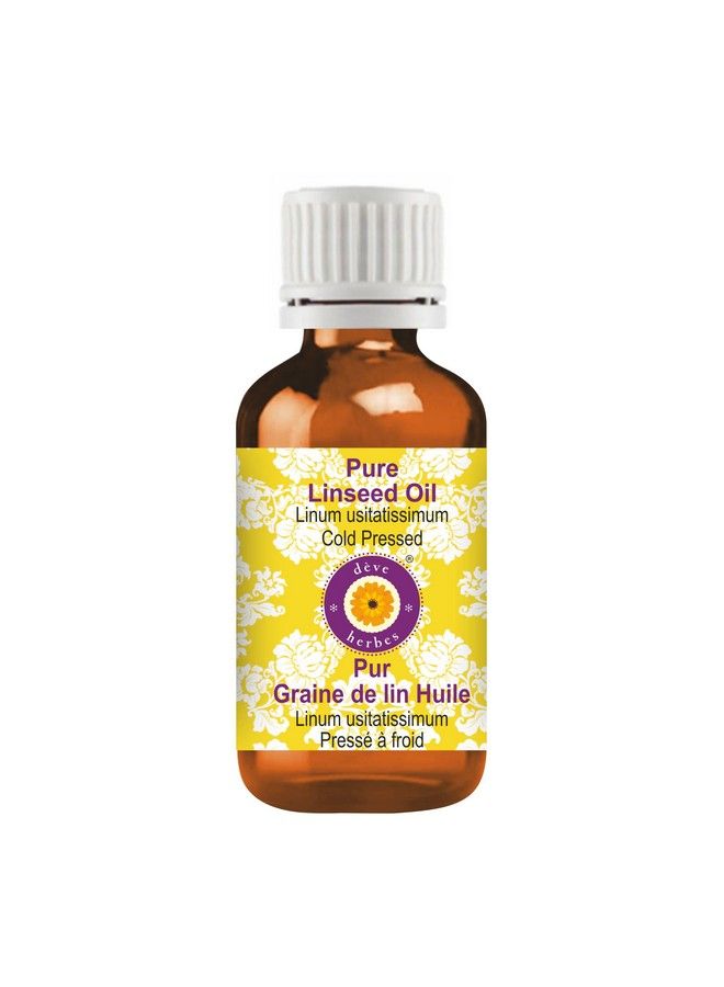 Deve Herbes Pure Linseed Oil (Linum Usitatissimum) Natural Therapeutic Grade Cold Pressed 100Ml - Image 1