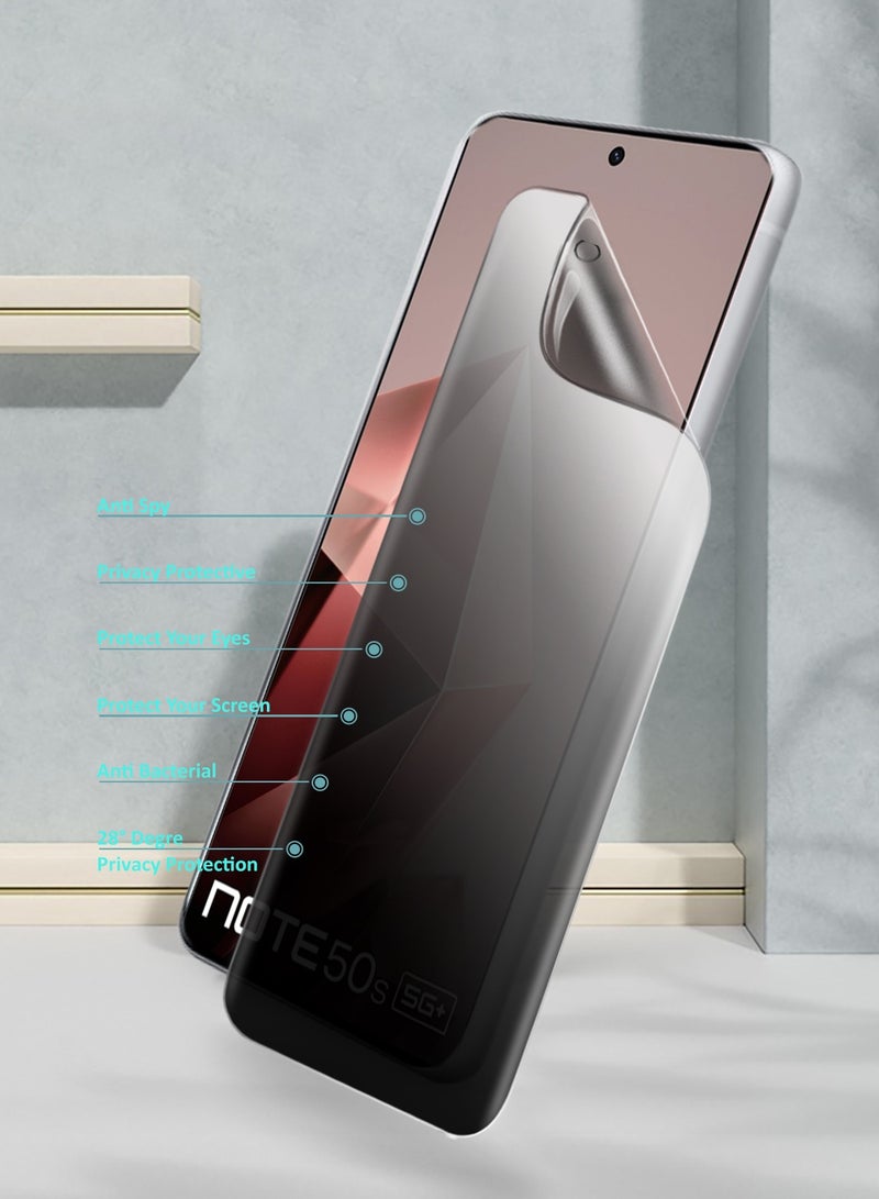Wtech Infinix Note 50s 5G 2025 Premium Hydrogel Anti Spy / Anti Privacy Film Thin and Flexible Screen Protector (MSHFMP) - Clear - Image 3