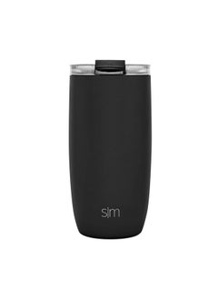 Simple Modern Simple Modern Travel Coffee Mug Tumbler with Flip Lid | Reusable Insulated Stainless Steel Cold Brew Iced Coffee Cup Thermos | Gifts for Women Men Him Her | Voyager Collection | 16oz | Midnight Black  - Image 2