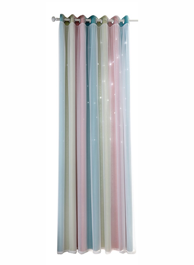 Star Curtains Stars Blackout Curtains for Kids Girls Bedroom Living Room Colorful Double Layer Star Window Curtains, 1 Panel (53
